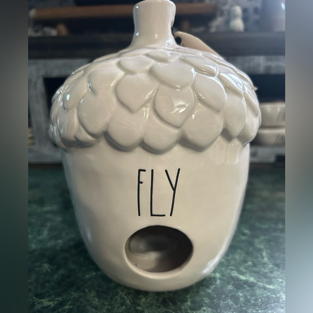 Rae Dunn “Fly” Acorn Shaped Birdhouse